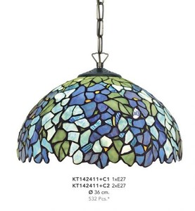 Casa Padrino Handcrafted Tiffany Pendant Lamp, Multicolor, 2-light, Diameter 36 cm, Art Deco Style Ceiling Light Casa Padrino Handcrafted Tiffany Pendant Lamp, Multicolor, 2-light, Diameter 36 cm, Art Deco Style Ceiling Light