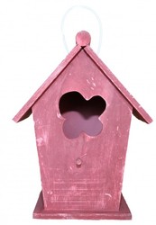 Casa Padrino Designer Bird House Pink - Wooden Bird Palace - Height 24 cm - Width 18 cm - Depth 17 cm