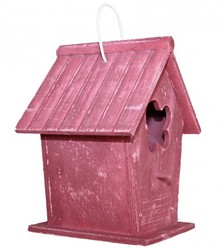 Casa Padrino Designer Bird House Pink - Wooden Bird Palace - Height 24 cm - Width 18 cm - Depth 17 cm