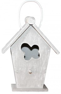 Casa Padrino Designer Vogelhaus Mini - Moderner Vogelpalast in Grau - 14 x 10 x 19 cm