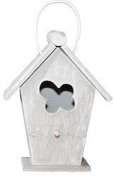 Casa Padrino Designer Bird House Mini - Modern Bird Palace in Grey - 14 x 10 x 19 cm Casa Padrino Designer Bird House Mini - Modern Bird Palace in Grey - 14 x 10 x 19 cm