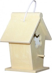 Casa Padrino Designer Vogelhaus Mini in Gelb - Dekoratives Vogelhaus aus Holz, Höhe 19 cm, Breite 14 cm, Tiefe 10 cm Casa Padrino Designer Vogelhaus Mini in Gelb - Dekoratives Vogelhaus aus Holz, Höhe 19 cm, Breite 14 cm, Tiefe 10 cm