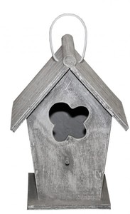 Casa Padrino Designer Vogelhaus Vogelpalast in Grau, Höhe 24 cm, Breite 18 cm, Tiefe 17 cm