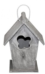 Casa Padrino Designer Bird House Bird Palace in Grey, Height 24 cm, Width 18 cm, Depth 17 cm Casa Padrino Designer Bird House Bird Palace in Grey, Height 24 cm, Width 18 cm, Depth 17 cm