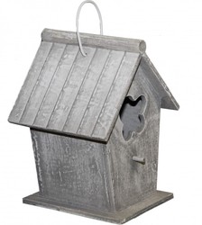 Casa Padrino Designer Bird House Bird Palace in Grey, Height 24 cm, Width 18 cm, Depth 17 cm Casa Padrino Designer Bird House Bird Palace in Grey, Height 24 cm, Width 18 cm, Depth 17 cm