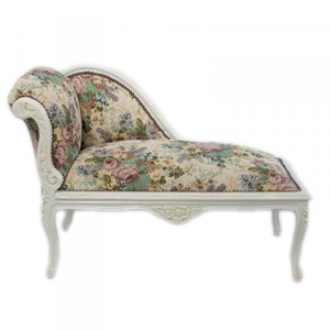 Casa Padrino Chaise longue barroca infantil estampado floral / crema - 109 x 49 x 72 cm - Muebles de lujo Casa Padrino Chaise longue barroca infantil estampado floral / crema - 109 x 49 x 72 cm - Muebles de lujo