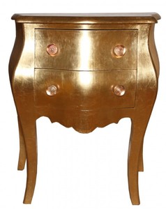 Casa Padrino Barock Kommode mit 2 Schubladen Gold Antik-Look, H 76 cm, B 62 cm - Nachttisch Konsole Casa Padrino Barock Kommode mit 2 Schubladen Gold Antik-Look, H 76 cm, B 62 cm - Nachttisch Konsole