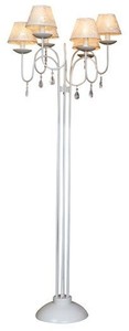 Casa Padrino Baroque Floor Lamp with Glass Crystals, White, 6-flame, Height 157 cm, Diameter 58 cm Casa Padrino Baroque Floor Lamp with Glass Crystals, White, 6-flame, Height 157 cm, Diameter 58 cm