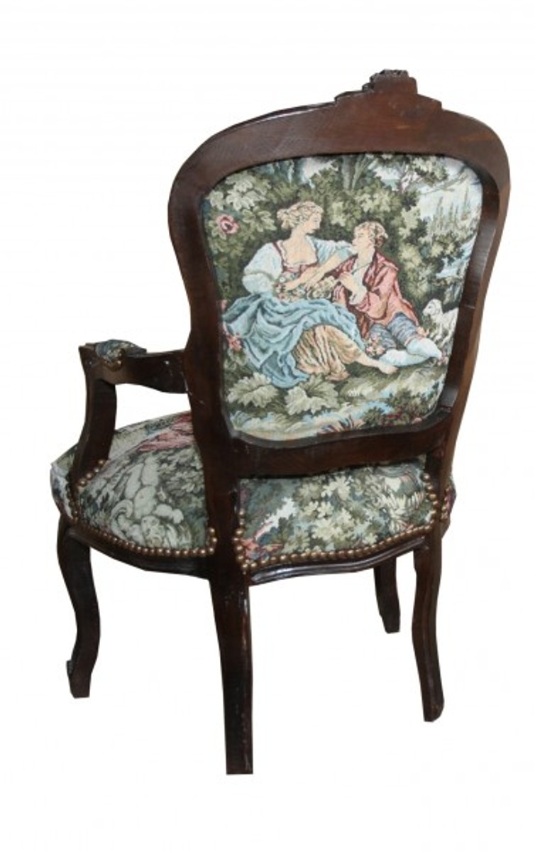 Casa Padrino tapisserie Chaise Salon baroque / Brown Casa Padrino tapisserie Chaise Salon baroque / Brown