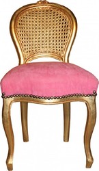 Casa Padrino Ladys Chair Pink / Gold make-up chair Casa Padrino Ladys Chair Pink / Gold make-up chair