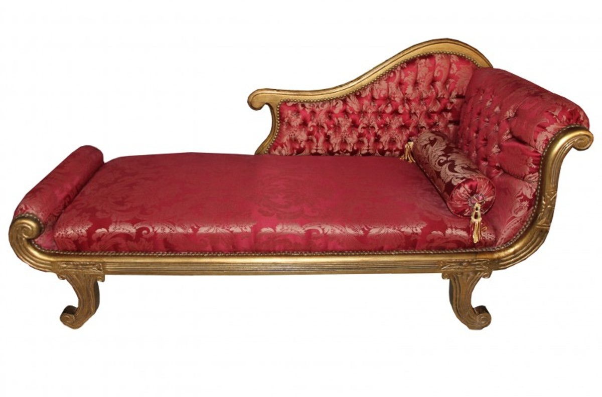 Casa Padrino Barock Chaiselongue Bordeaux Muster Gold Casa Padrino Barock Chaiselongue Bordeaux Muster Gold