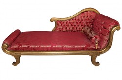 Casa Padrino Barock Chaiselongue Bordeaux Muster Gold Casa Padrino Barock Chaiselongue Bordeaux Muster Gold