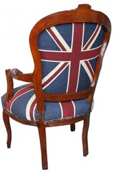 Casa Padrino barocco Salon Chair Union Jack / Mahogany Brown - bandiera inglese - Inghilterra
