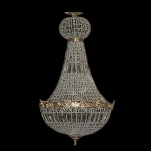 Casa Padrino Baroque Chandelier in Antique Gold with Glass Crystals, Diameter 50 cm, Height 90 cm - Luxury Pendant Light Casa Padrino Baroque Chandelier in Antique Gold with Glass Crystals, Diameter 50 cm, Height 90 cm - Luxury Pendant Light