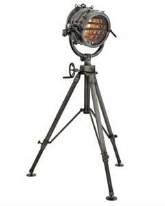 Casa Padrino Industrial Studio Lamp Marine Floor Lamp in Industrial Design - Gunmetal Finish - W 47 cm x H 220 cm Casa Padrino Industrial Studio Lamp Marine Floor Lamp in Industrial Design - Gunmetal Finish - W 47 cm x H 220 cm