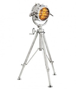 Casa Padrino luxury industrial studio light marine lamp floor lamp in industrial design - polished aluminum - luxury quality Casa Padrino luxury industrial studio light marine lamp floor lamp in industrial design - polished aluminum - luxury quality