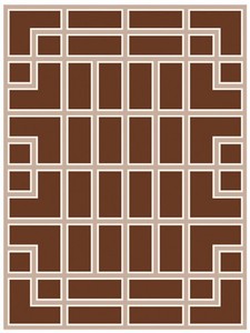 Casa Padrino Luxus Teppich mit Mäander Muster, Braun / Creme, 300 x 400 cm - Hochwertige Neuseeland-Wolle