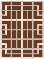 Casa Padrino Luxury Rug with Meander Pattern, Brown / Cream, 300 x 400 cm - High-Quality New Zealand Wool