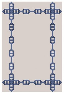 Casa Padrino Luxury Carpet with Meander Pattern, Blue/Cream, 200 x 300 cm, 100% New Zealand Wool Casa Padrino Luxury Carpet with Meander Pattern, Blue/Cream, 200 x 300 cm, 100% New Zealand Wool