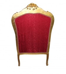 Casa Padrino Baroque Armchair with Red Pattern and Gold Frame, 115 x 75 x 65 cm Casa Padrino Baroque Armchair with Red Pattern and Gold Frame, 115 x 75 x 65 cm