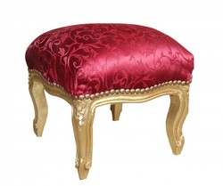 Casa Padrino Repose-pieds Baroque style antique, Bordeaux rouge à motifs et Or, 39 x 39 x 34 cm Casa Padrino Repose-pieds Baroque style antique, Bordeaux rouge à motifs et Or, 39 x 39 x 34 cm