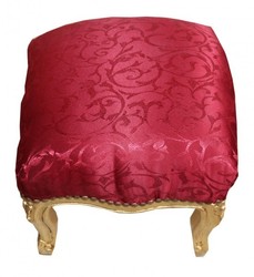 Casa Padrino Repose-pieds Baroque style antique, Bordeaux rouge à motifs et Or, 39 x 39 x 34 cm Casa Padrino Repose-pieds Baroque style antique, Bordeaux rouge à motifs et Or, 39 x 39 x 34 cm