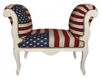 Baroque stool Stool Design USA / Cream - Seat USA Flag