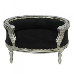 Casa Padrino Divano Barocco per Cani & Gatti in Stile Antico, Nero / Argento, Lunghezza 71,5 cm Casa Padrino Divano Barocco per Cani & Gatti in Stile Antico, Nero / Argento, Lunghezza 71,5 cm