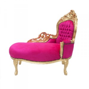 Casa Padrino Chaise Longue Barroca para Niños en Rosa y Oro - Mueble de Lujo Estilo Antiguo, 101 x 51 x 93 cm Casa Padrino Chaise Longue Barroca para Niños en Rosa y Oro - Mueble de Lujo Estilo Antiguo, 101 x 51 x 93 cm