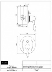 Luxury Bath Accessories - Art Nouveau Retro Under plaster mixer with push button showers Chrome Series Milano - Made in Italy Luxury Bath Accessories - Art Nouveau Retro Under plaster mixer with push button showers Chrome Series Milano - Made in Italy