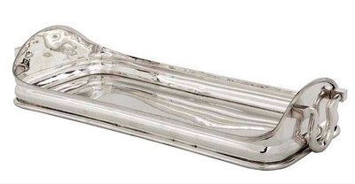 Casa Padrino Bandeja de lujo Luxury Castle de acero inoxidable macizo niquelado plata 51 x 24 cm Casa Padrino Bandeja de lujo Luxury Castle de acero inoxidable macizo niquelado plata 51 x 24 cm