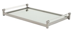 Casa Padrino Luxus Tablett Rechteckig Massiv Spiegel Oberfläche Edelstahl vernickelt 36 x 36 cm Casa Padrino Luxus Tablett Rechteckig Massiv Spiegel Oberfläche Edelstahl vernickelt 36 x 36 cm