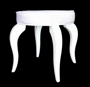 Casa Padrino Barock Hocker Weiß Baroque Stool White Casa Padrino Barock Hocker Weiß Baroque Stool White