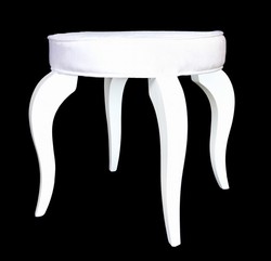 Casa Padrino Barock Hocker Weiß Baroque Stool White Casa Padrino Barock Hocker Weiß Baroque Stool White