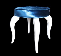 Casa Padrino Barock Sitzhocker Türkis / Weiß - Designer Rundhocker - Luxus Qualität