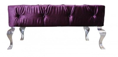 Casa Padrino lusso sgabello barocco viola / argento - panca designer - sgabelli - qualità di lusso Casa Padrino lusso sgabello barocco viola / argento - panca designer - sgabelli - qualità di lusso