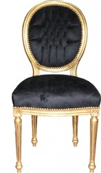 Casa Padrino Silla de comedor barroca Negro / Oro / Mod2 / Ronda Casa Padrino Silla de comedor barroca Negro / Oro / Mod2 / Ronda