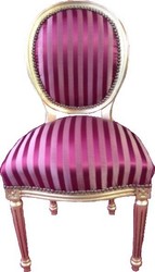 Dîner Casa Padrino baroque Chaise Bordeaux Rouge / Violet Stripe / Or Mod2 / Ronde