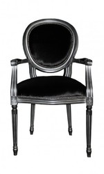 Casa Padrino Barocco Cena Sedia con braccioli Nero / Argento - Sedia design - qualità di lusso Casa Padrino Barocco Cena Sedia con braccioli Nero / Argento - Sedia design - qualità di lusso