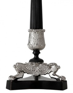 Casa Padrino Luxus Kerzenständer Nickel Finish Paris - schwere Ausführung - Kerzenhalter Kerzenleuchter