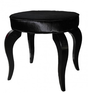 Casa Padrino Barock Sitzhocker Schwarz / Schwarz - Designer Rundhocker - Luxus Qualität Casa Padrino Barock Sitzhocker Schwarz / Schwarz - Designer Rundhocker - Luxus Qualität