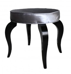 Casa Padrino Barock Sitzhocker Grau / Schwarz - Designer Rundhocker - Luxus Qualität Casa Padrino Barock Sitzhocker Grau / Schwarz - Designer Rundhocker - Luxus Qualität