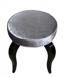 Casa Padrino Barock Sitzhocker Grau / Schwarz - Designer Rundhocker - Luxus Qualität Casa Padrino Barock Sitzhocker Grau / Schwarz - Designer Rundhocker - Luxus Qualität