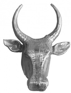 Casa Padrino Cabeza de Toro Designer Torero Escultura de Aluminio pulido, Plata, Altura 70 cm, Anchura 58 cm, Profundidad 42 cm Casa Padrino Cabeza de Toro Designer Torero Escultura de Aluminio pulido, Plata, Altura 70 cm, Anchura 58 cm, Profundidad 42 cm