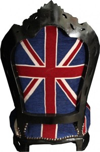 Casa Padrino Barock Esszimmer Stuhl Union Jack / Schwarz - Möbel Antik Stil