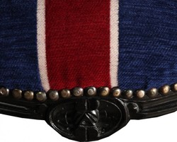 Casa Padrino Barock Esszimmer Stuhl Union Jack Schwarz Englische Flagge Unionjack England Baroque Chair Schwarz Black Furniture Interior Möbel