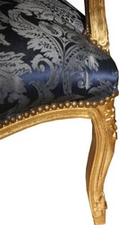 Casa Padrino Silla de Salón Barroca Patrón Azul Real y Oro, 93 x 60 x 50 cm - Muebles de Lujo para Hotel y Lounge Casa Padrino Silla de Salón Barroca Patrón Azul Real y Oro, 93 x 60 x 50 cm - Muebles de Lujo para Hotel y Lounge