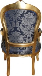 Casa Padrino Silla de Salón Barroca Patrón Azul Real y Oro, 93 x 60 x 50 cm - Muebles de Lujo para Hotel y Lounge Casa Padrino Silla de Salón Barroca Patrón Azul Real y Oro, 93 x 60 x 50 cm - Muebles de Lujo para Hotel y Lounge