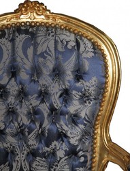 Casa Padrino Silla de Salón Barroca Patrón Azul Real y Oro, 93 x 60 x 50 cm - Muebles de Lujo para Hotel y Lounge Casa Padrino Silla de Salón Barroca Patrón Azul Real y Oro, 93 x 60 x 50 cm - Muebles de Lujo para Hotel y Lounge