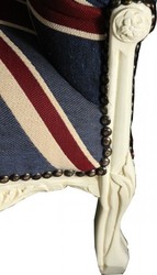 Casa Padrino Sillón Barroco Infantil Union Jack / Crema - Trono de Madera Maciza - 84 x 58 x 36 cm Casa Padrino Sillón Barroco Infantil Union Jack / Crema - Trono de Madera Maciza - 84 x 58 x 36 cm